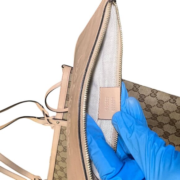 COPY - Gucci GG Canvas leather-Trimmed Tote-neutrals, handbag - Picture 10 of 11